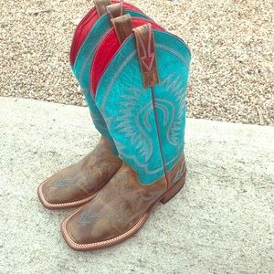 Teal/brown cowgirl boots